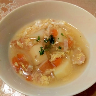 鶏肉と野菜の卵スープ☆幼児食